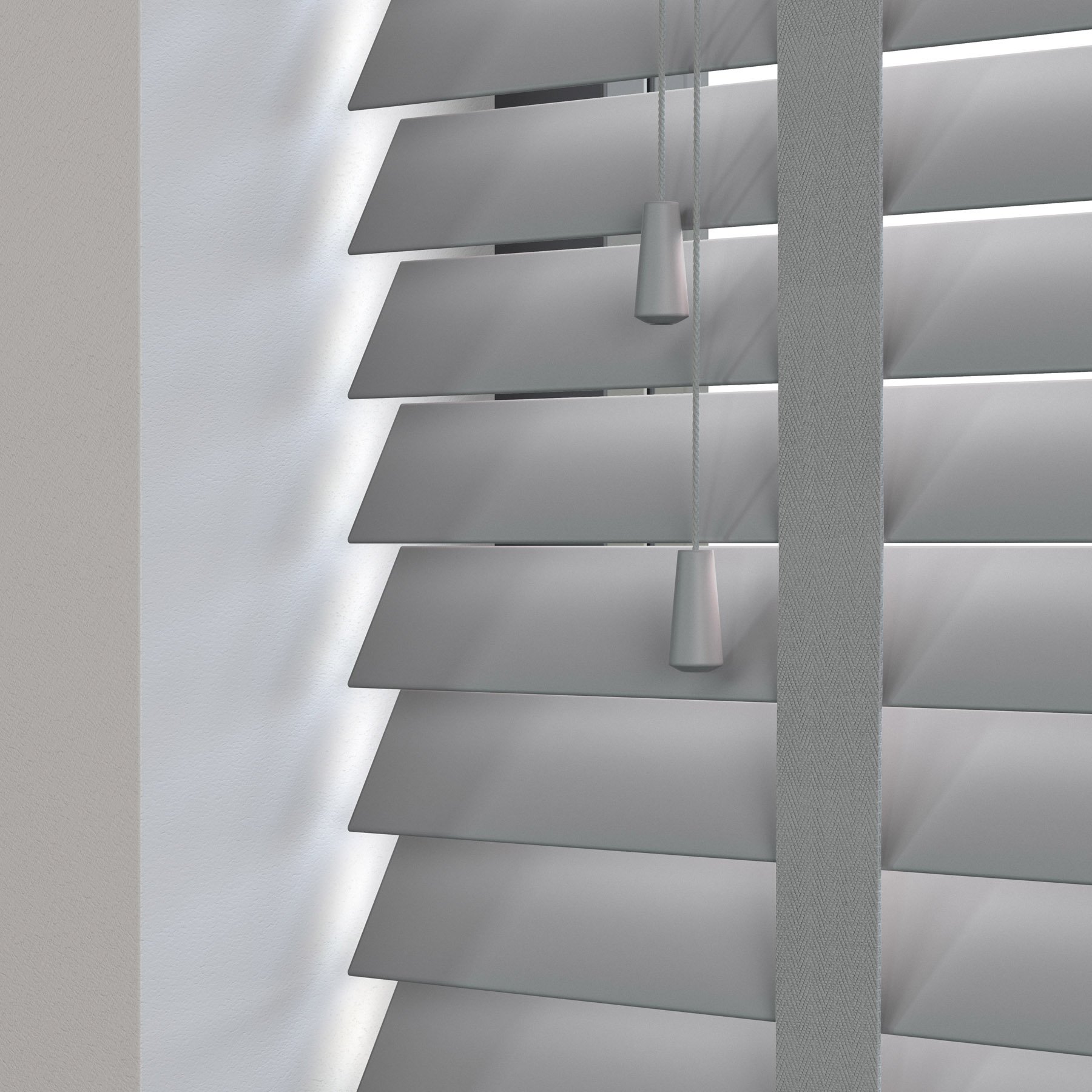 Decora Baseline houten jaloezie met ladderband - grijs
