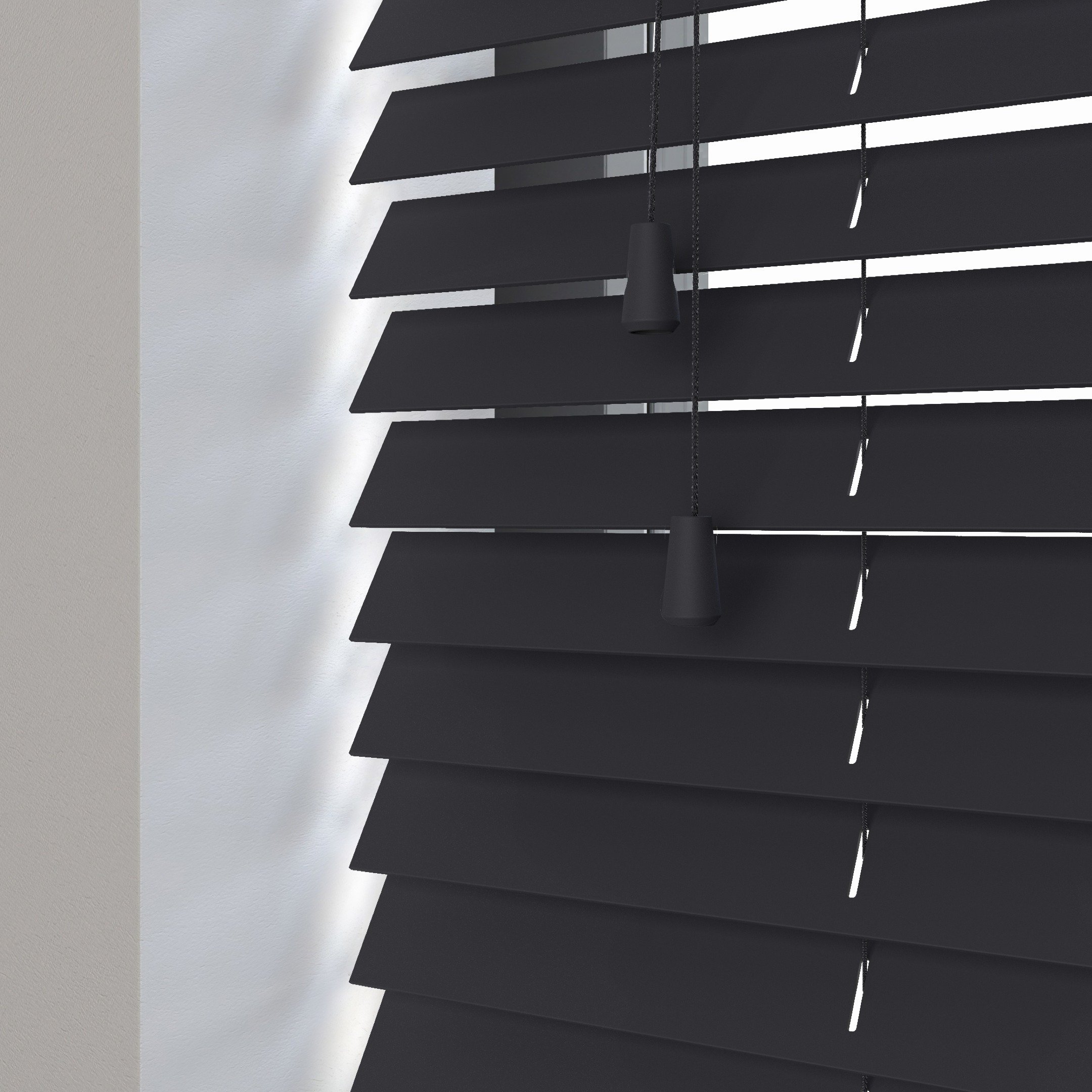 Decora Sunwood PVC jaloezie met koord - zwart