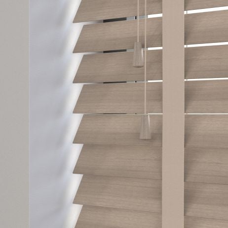 Sunwood houten jaloezie met ladderband - licht grijs gemÃªleerd gemaakt van Hout in de kleur Grijs/Zilver