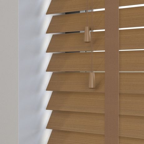 Sunwood PVC jaloezie met ladderband - Eiken gemaakt van PVC in de kleur Medium Eiken
