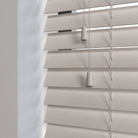 Timberlux bamboe jaloezie met koord - Licht Taupe gemaakt van Bamboe in de kleur Neutraal / Beige