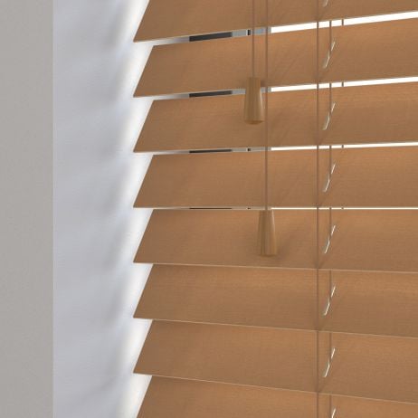 Sunwood houten jaloezie met koord - beuken gemaakt van Hout in de kleur Medium Eiken