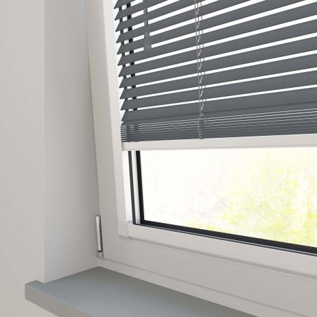 Perfect fit - Sunwood houten jaloezie - antraciet gemaakt van Hout in de kleur Grijs/Zilver