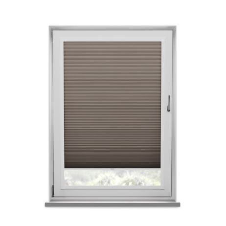 Perfect fit - PlissÃ©gordijn met Zijgeleiding - Tribeca taupe verduisterend gemaakt van Polyester in de kleur Neutraal / Beige