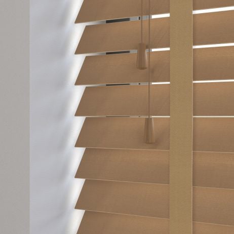 Sunwood houten jaloezie met ladderband - eiken gemaakt van Hout in de kleur Medium Eiken