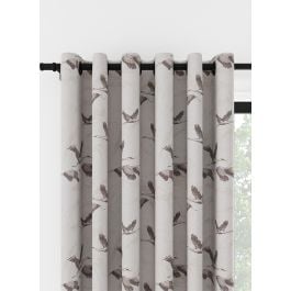 Laura Ashley Animalia Geborduurde Lichtgrijs Ringgordijn