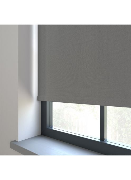 Elektrisch Rolgordijn - Bella rotsgrijs gemaakt van Polyester in de kleur Grijs/Zilver
