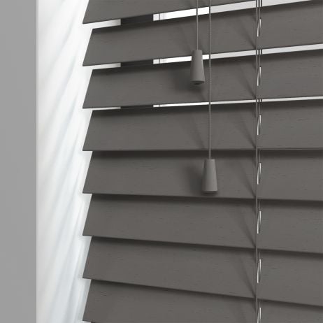 Timberlux abachi jaloezie met koord - Naturel gemaakt van Abachi in de kleur Donker hout