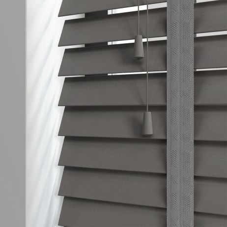 Timberlux abachi jaloezie met ladderband - Naturel gemaakt van Abachi in de kleur Donker hout