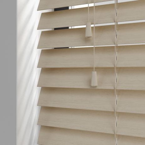 Timberlux abachi jaloezie met koord - Licht Taupe gemaakt van Abachi in de kleur Bruin