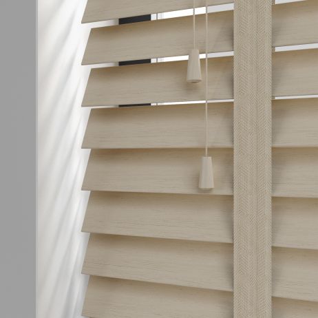 Timberlux abachi jaloezie met ladderband - Licht Taupe gemaakt van Abachi in de kleur Bruin