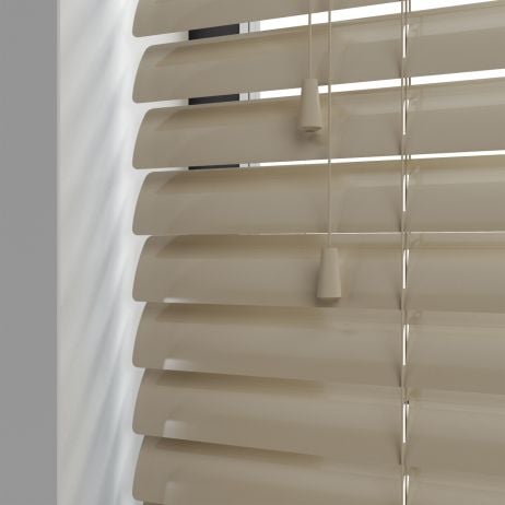 Aluminium jaloezie met koord - Beige gemaakt van Aluminium in de kleur Neutraal / Beige