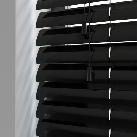 Aluminium jaloezie met koord - Zwart gemaakt van Aluminium in de kleur Zwart