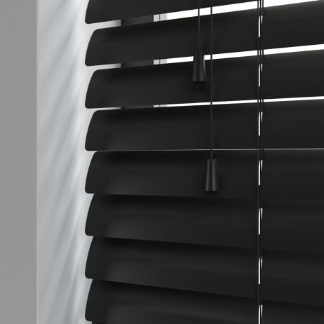 Aluminium jaloezie met koord - Carbon gemaakt van Aluminium in de kleur Zwart