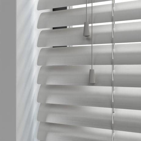 Aluminium jaloezie met koord - Grijs Metalic gemaakt van Aluminium in de kleur Grijs/Zilver
