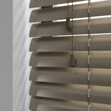 Aluminium jaloezie met koord - Mocca Metallic gemaakt van Aluminium in de kleur Bruin