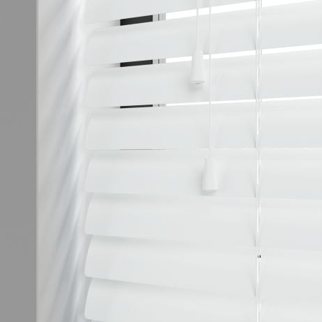 Aluminium jaloezie met koord - Gebroken Wit gemaakt van Aluminium in de kleur Wit
