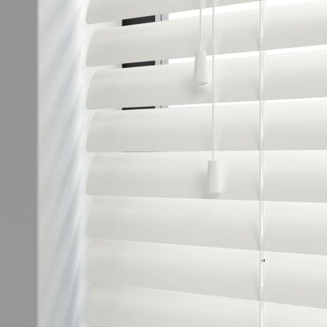 Aluminium jaloezie met koord - Sneeuw Mat gemaakt van Aluminium in de kleur Wit