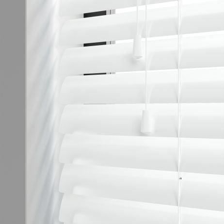 Aluminium jaloezie met koord - Wit gemaakt van Aluminium in de kleur Wit