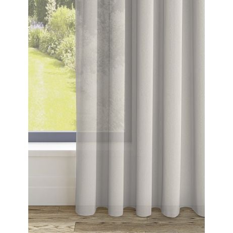 Antigua gordijn - Oester met dubbele plooi gemaakt van Polyester in de kleur Neutraal / Beige