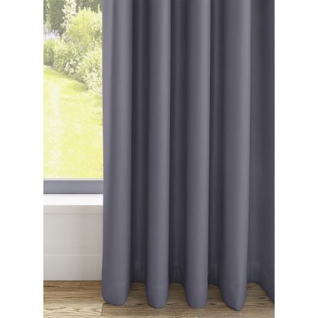 Bahrein ringgordijn - Donkergrijs met ringen gemaakt van Polyester in de kleur Blauw