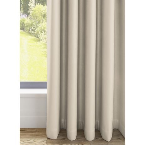 Bahrein ringgordijn - Ecru met ringen gemaakt van Polyester in de kleur Neutraal / Beige
