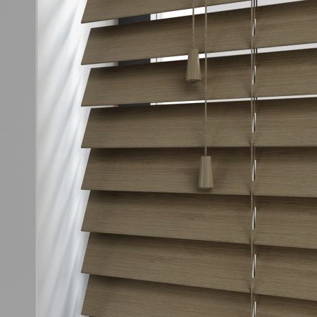 Bamboe jaloezie met koord - Grijs gemaakt van Bamboe in de kleur Medium Eiken