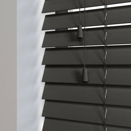 Timberlux bamboe jaloezie met koord - Antraciet gemaakt van Bamboe in de kleur Zwart