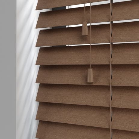Houten jaloezie van lindehout met koord - Licht eiken gemaakt van Hout in de kleur Medium Eiken