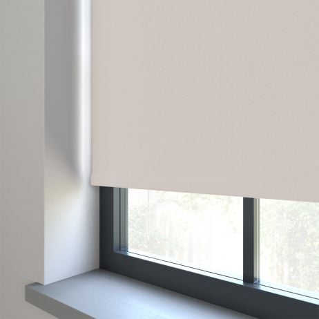 Elektrisch Rolgordijn - Bella schelp wit gemaakt van Polyester in de kleur Neutraal / Beige