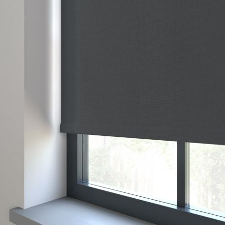 Elektrisch Rolgordijn - Bella antraciet gemaakt van Polyester in de kleur Grijs/Zilver