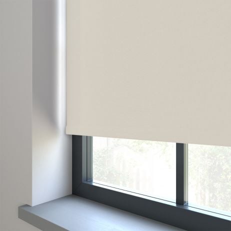 Elektrisch Rolgordijn - Bella roomwit gemaakt van Polyester in de kleur Neutraal / Beige