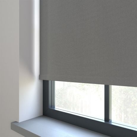 Elektrisch Rolgordijn - Bella rotsgrijs gemaakt van Polyester in de kleur Grijs/Zilver