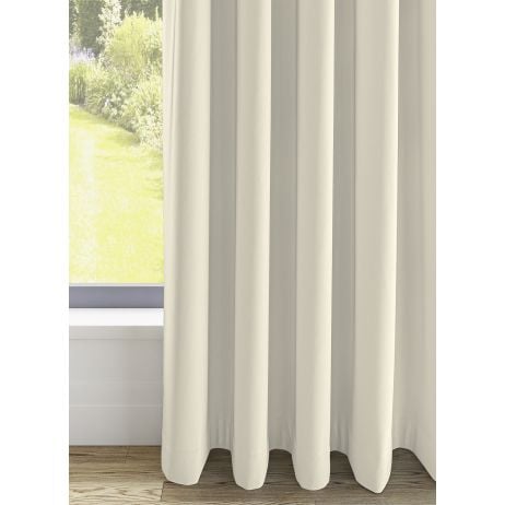Berneo ringgordijn - Parelwit met ringen gemaakt van Polyester in de kleur Neutraal / Beige
