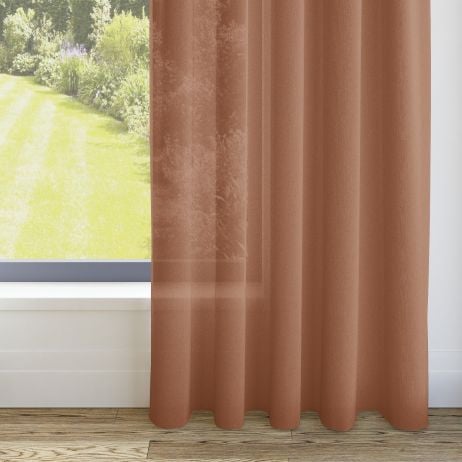 Fernando gordijn - Koper met Wave plooi gemaakt van Polyester in de kleur Oranje