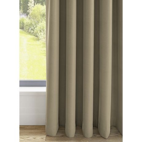 Fiji gordijn - Champagne met dubbele plooi gemaakt van Polyester in de kleur Neutraal / Beige