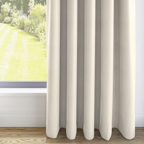 Fiji gordijn - CrÃ©me met dubbele plooi gemaakt van Polyester in de kleur Neutraal / Beige