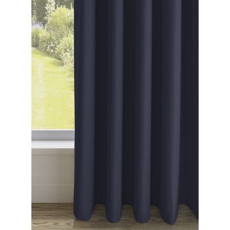 Formentera gordijn - Blauw met dubbele plooi gemaakt van Polyester in de kleur Blauw