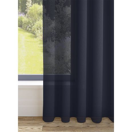 Grenada gordijn - Blauw met Driedubbele plooi gemaakt van Polyester in de kleur Blauw