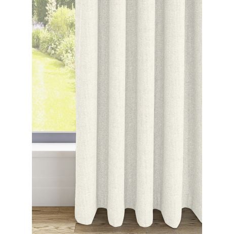 Jova gordijn - Beige met dubbele plooi gemaakt van Polyester in de kleur Neutraal / Beige