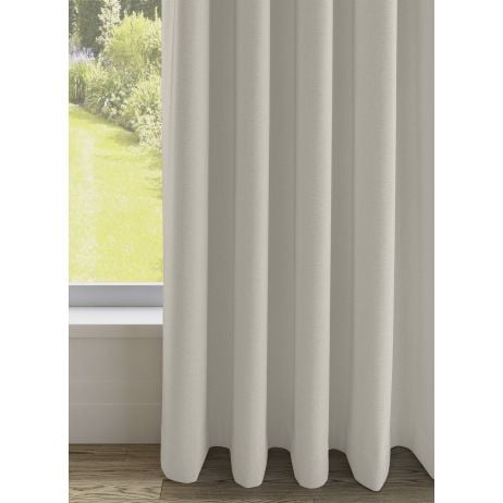 Miyotte gordijn - Zand met dubbele plooi gemaakt van Polyester in de kleur Neutraal / Beige