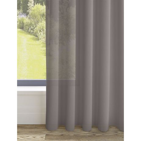 Multa gordijn - Taupe met dubbele plooi gemaakt van Polyester in de kleur Neutraal / Beige