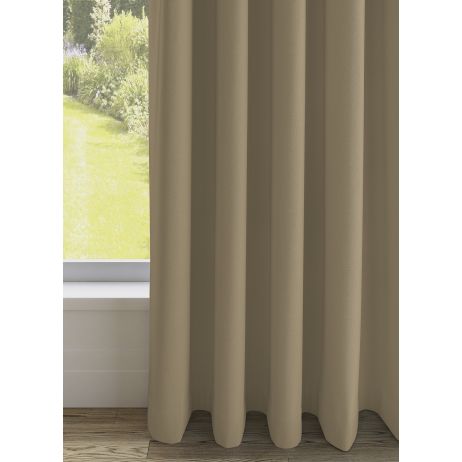 Niue gordijn - Donker Beige met Driedubbele plooi gemaakt van Polyester in de kleur Bruin