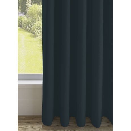 Niue gordijn - Donkerblauw met Driedubbele plooi gemaakt van Polyester in de kleur Blauw