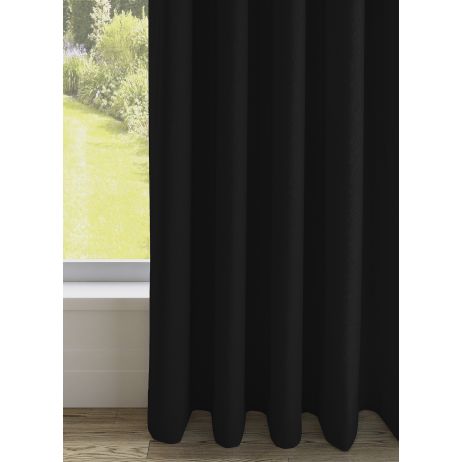 Niue ringgordijn - Wenge met ringen gemaakt van Polyester in de kleur Zwart