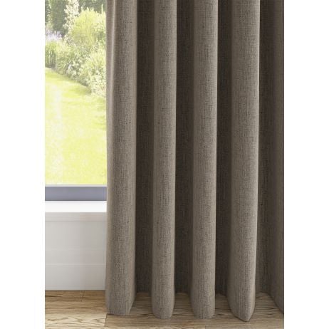 Orkney gordijn - Bruin met Driedubbele plooi gemaakt van Polyester in de kleur Bruin