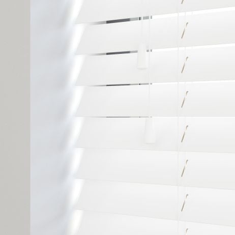 NEW Sunwood houten jaloezie met koord - wit gemaakt van Hout in de kleur Wit