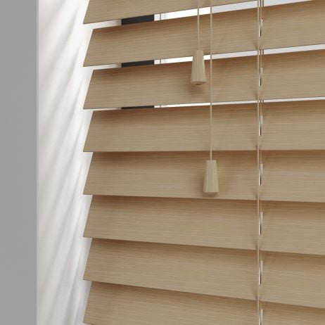 PVC jaloezie met koord - Creme Nerf gemaakt van PVC in de kleur Licht / Naturel