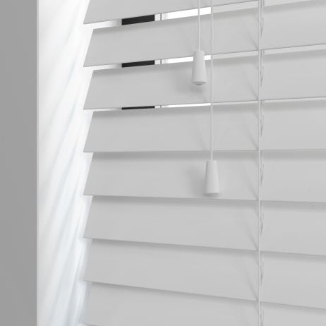 PVC jaloezie met koord - Wit Glad gemaakt van PVC in de kleur Wit