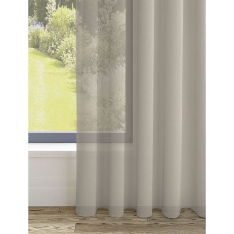 Rocco gordijn - Linnen met Wave plooi gemaakt van Polyester in de kleur Neutraal / Beige